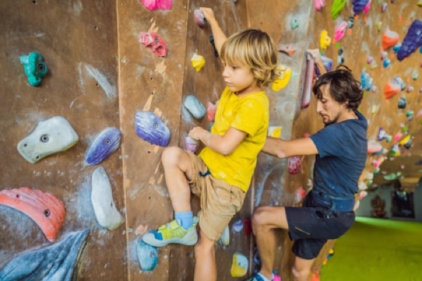 Kids climbing in the Kids Zone